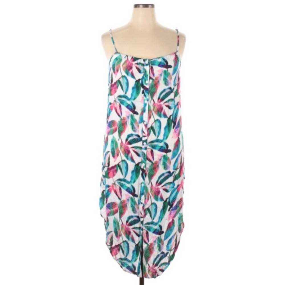 ONIA Flora Cover Up Tropical Leaf Print Dress